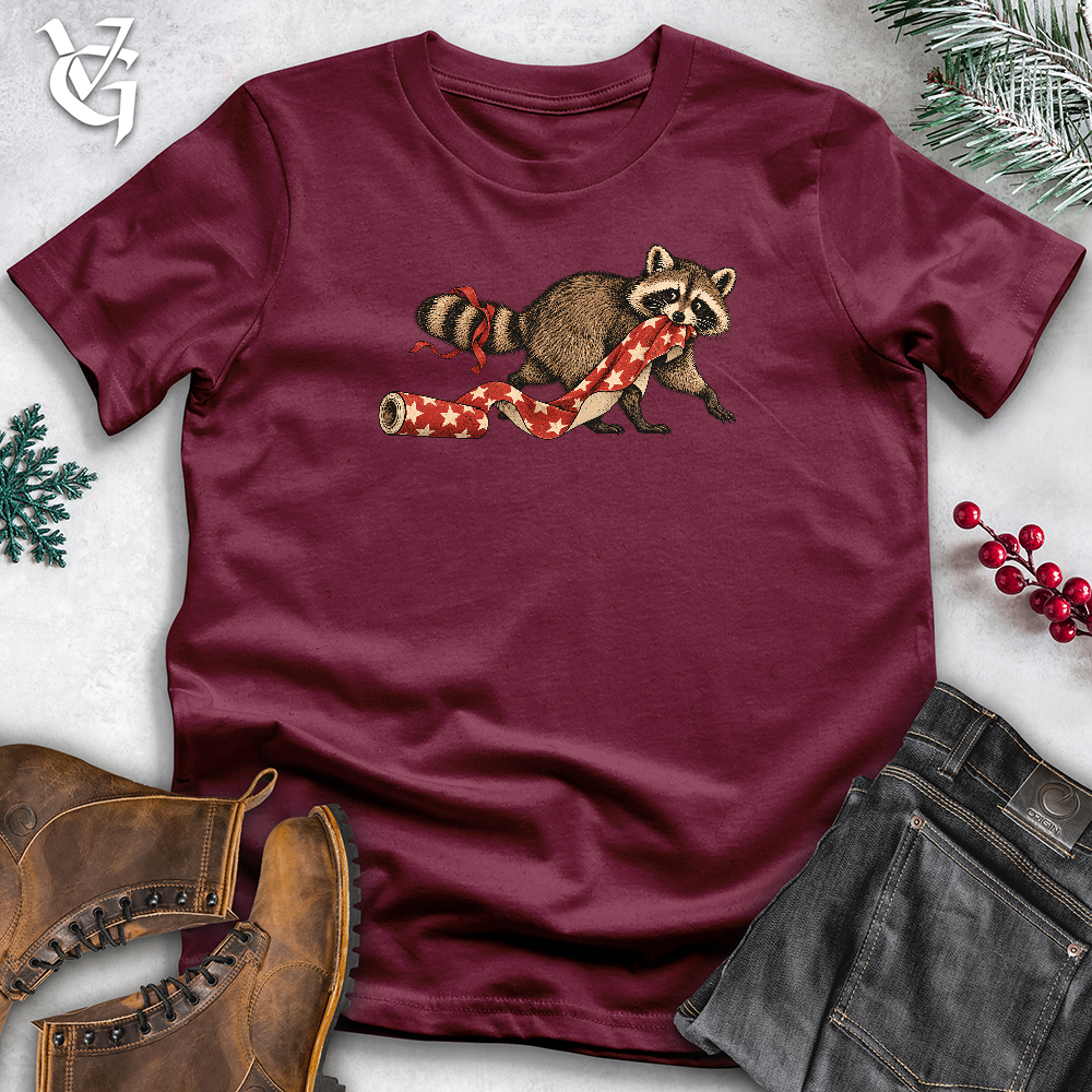 Viking Goods Racoon Stealing Wrapping Softstyle Tee Maroon / L