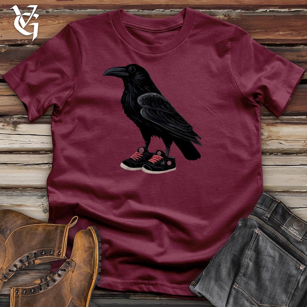 Viking Goods Raven Wearing Sneakers Tee Maroon / L