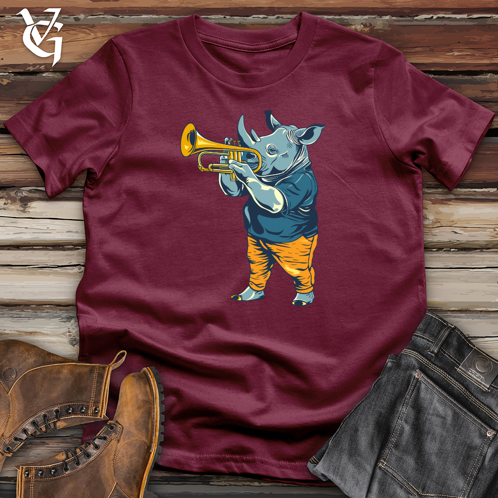 Viking Goods Rhino Playing Trumpet Softstyle Tee Maroon / L