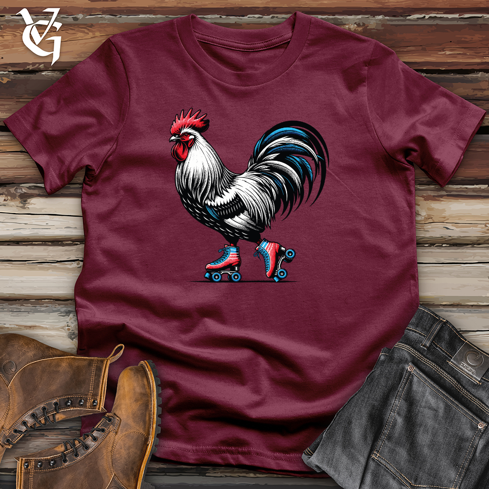 Viking Goods Rooster with Roller Skates Softstyle Tee Maroon / L