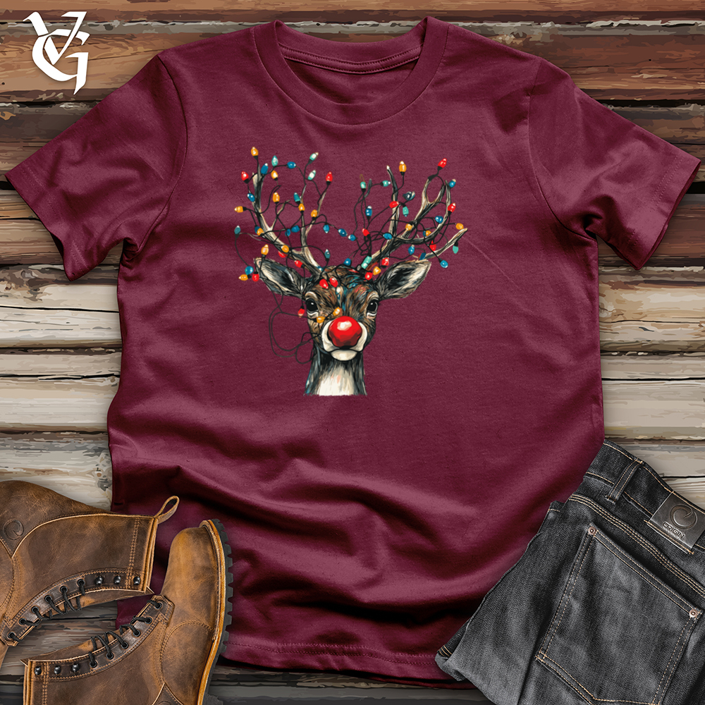Viking Goods Rudolph Lights Tee Maroon / L