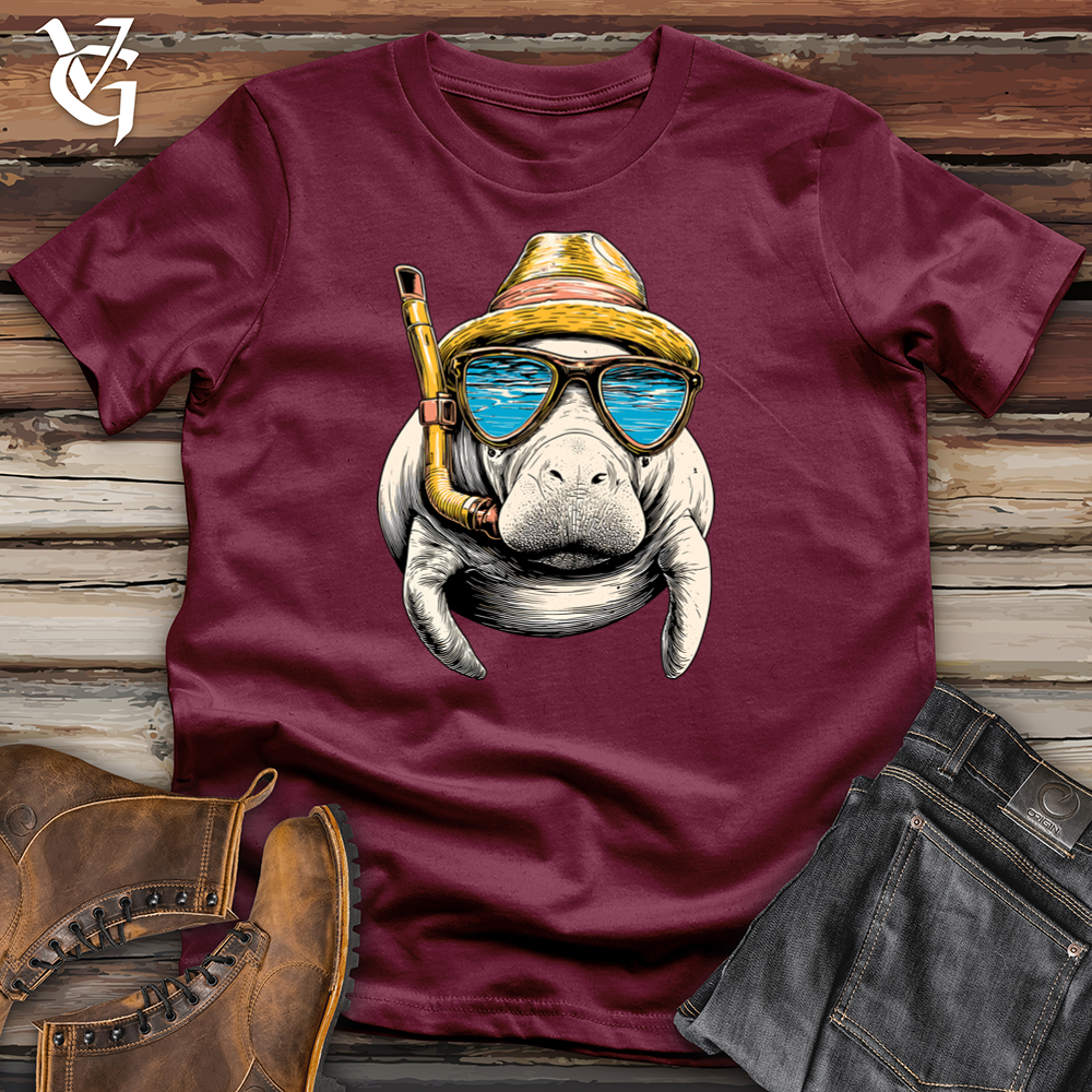 Viking Goods Scuba Manatee Softstyle Tee Maroon / L