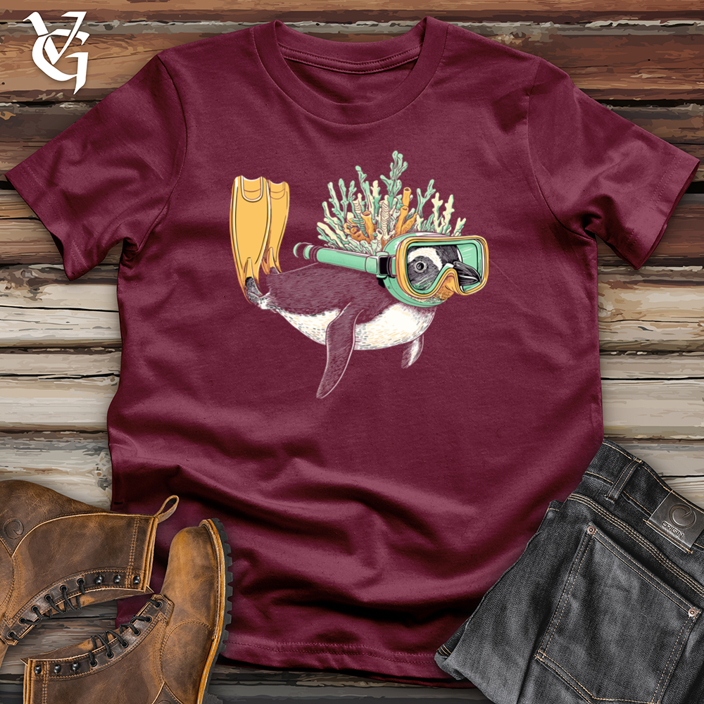 Viking Goods Scuba Penguin Softstyle Tee Maroon / L