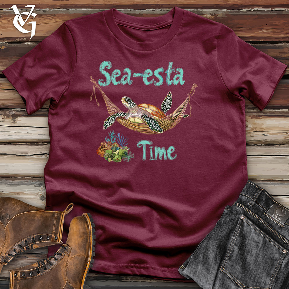 Viking Goods Sea-Esta Time Turtle Softstyle Tee Maroon / L