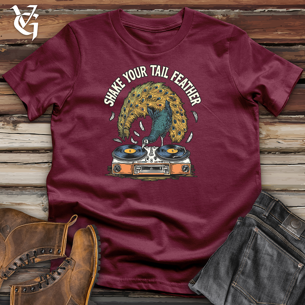 Viking Goods Shake Your Tail Feather Peacock Softstyle Tee Maroon / L