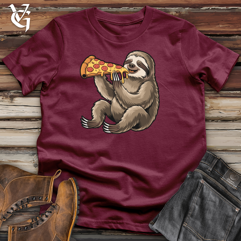 Viking Goods Sloth Eating Pizza Softstyle Tee Maroon / L