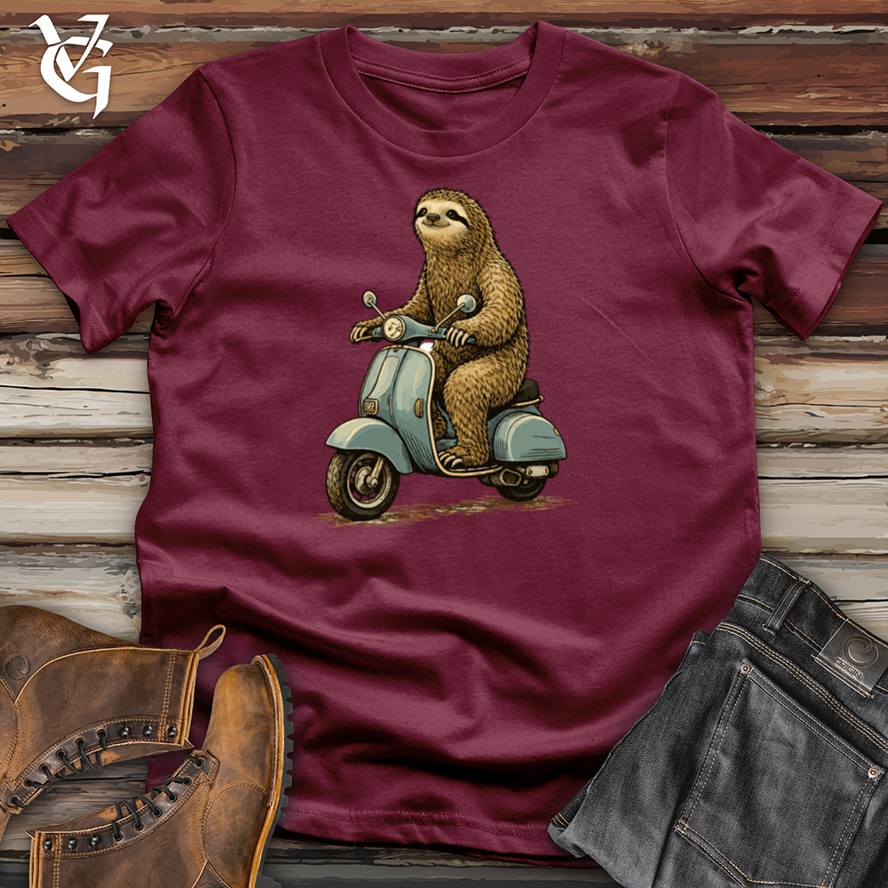 Viking Goods Sloth On A Scooter Tee Maroon / L