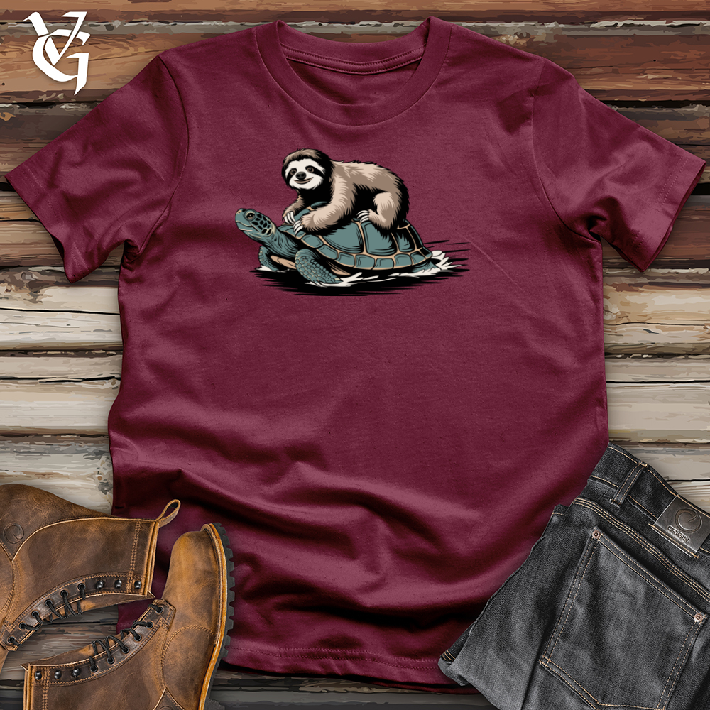 Viking Goods Sloth Riding Turtle Softstyle Tee Maroon / L