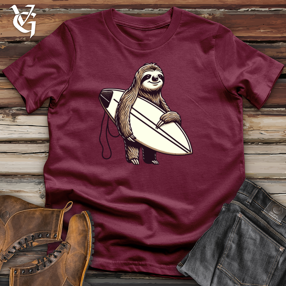 Viking Goods Sloth Surfer Softstyle Tee Maroon / L