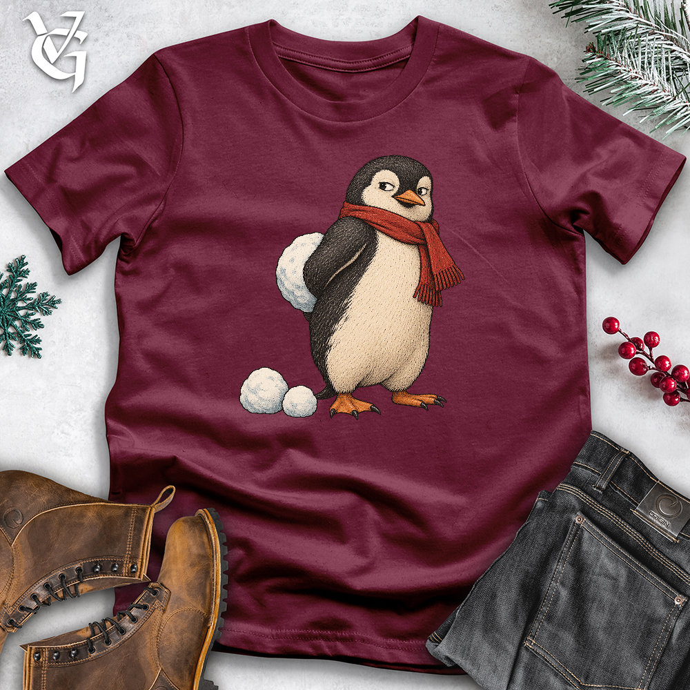 Viking Goods Sneaky Penguin Snowball Softstyle Tee Maroon / L