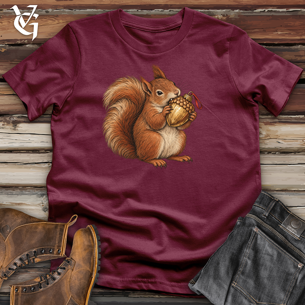 Viking Goods Squirrel Acorn Ornament Tee Maroon / L