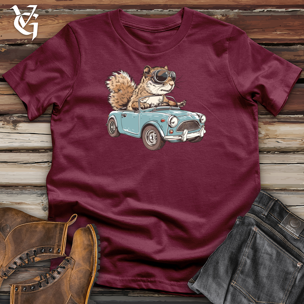 Viking Goods Squirrel Driving Car Softstyle Tee Maroon / L