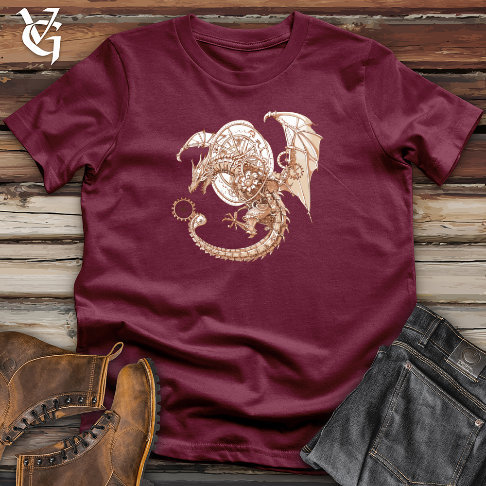 Viking Goods Steampunk Dragon Timepiece Softstyle Tee Maroon / L