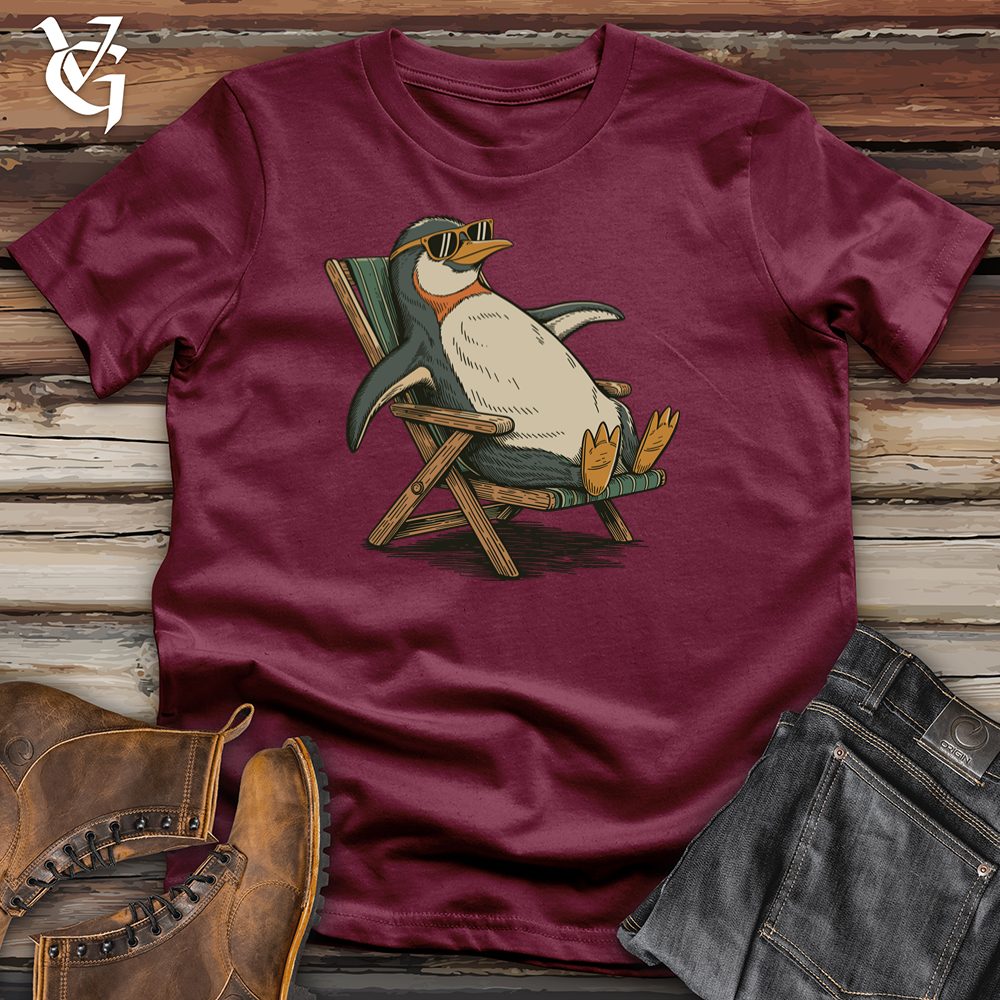 Viking Goods Tanning Penguin Tee Maroon / L