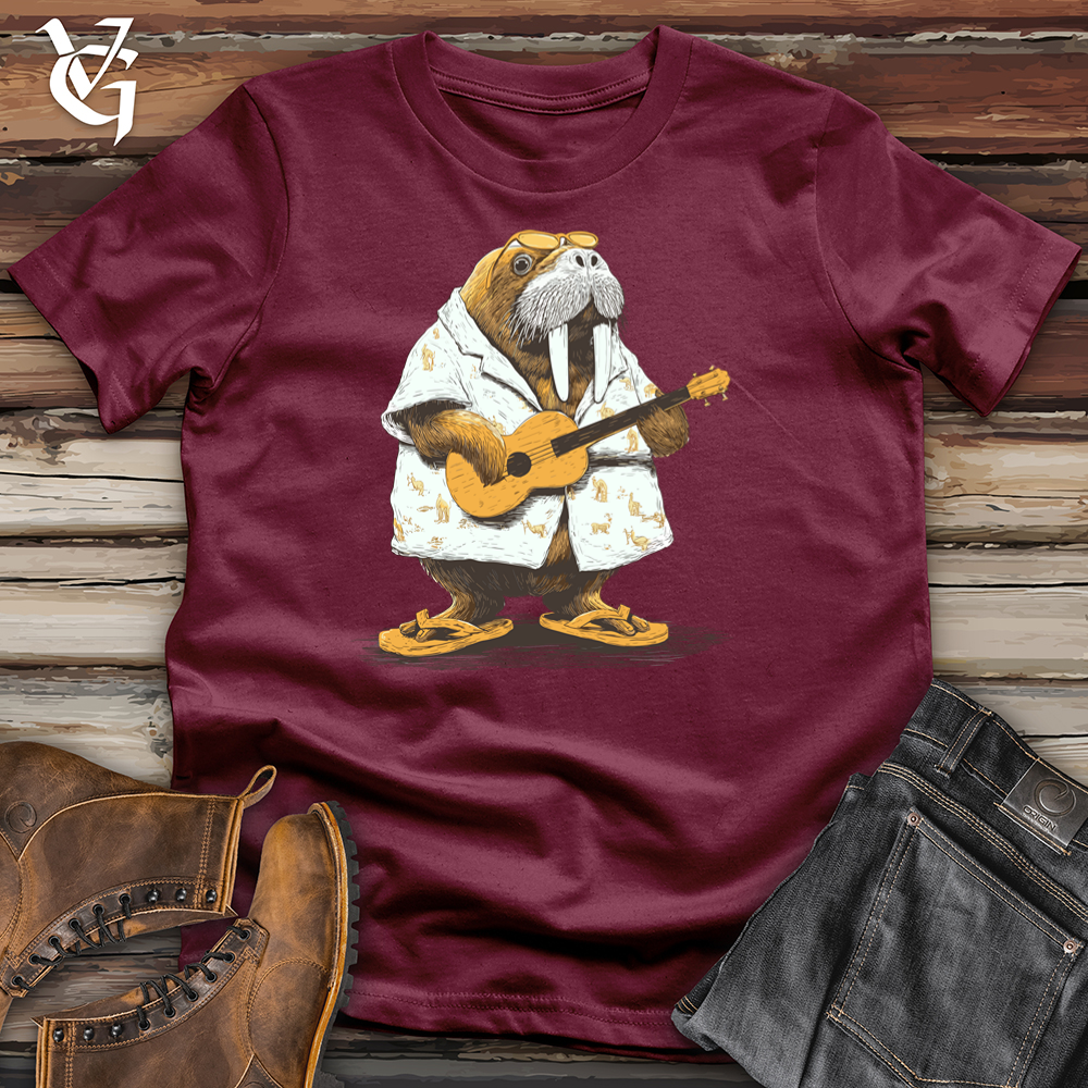 Viking Goods Tropic Walrus Guitarist Softstyle Tee Maroon / L