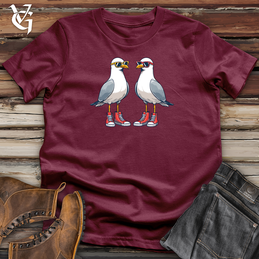 Viking Goods Two quirky Seagulls Softstyle Tee Maroon / L