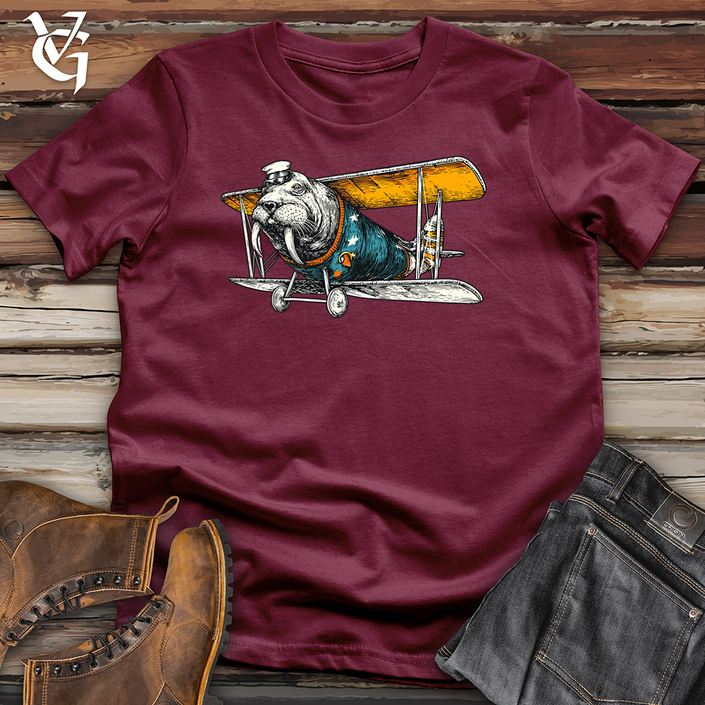 Viking Goods Walrus Aviator Softstyle Tee Maroon / L