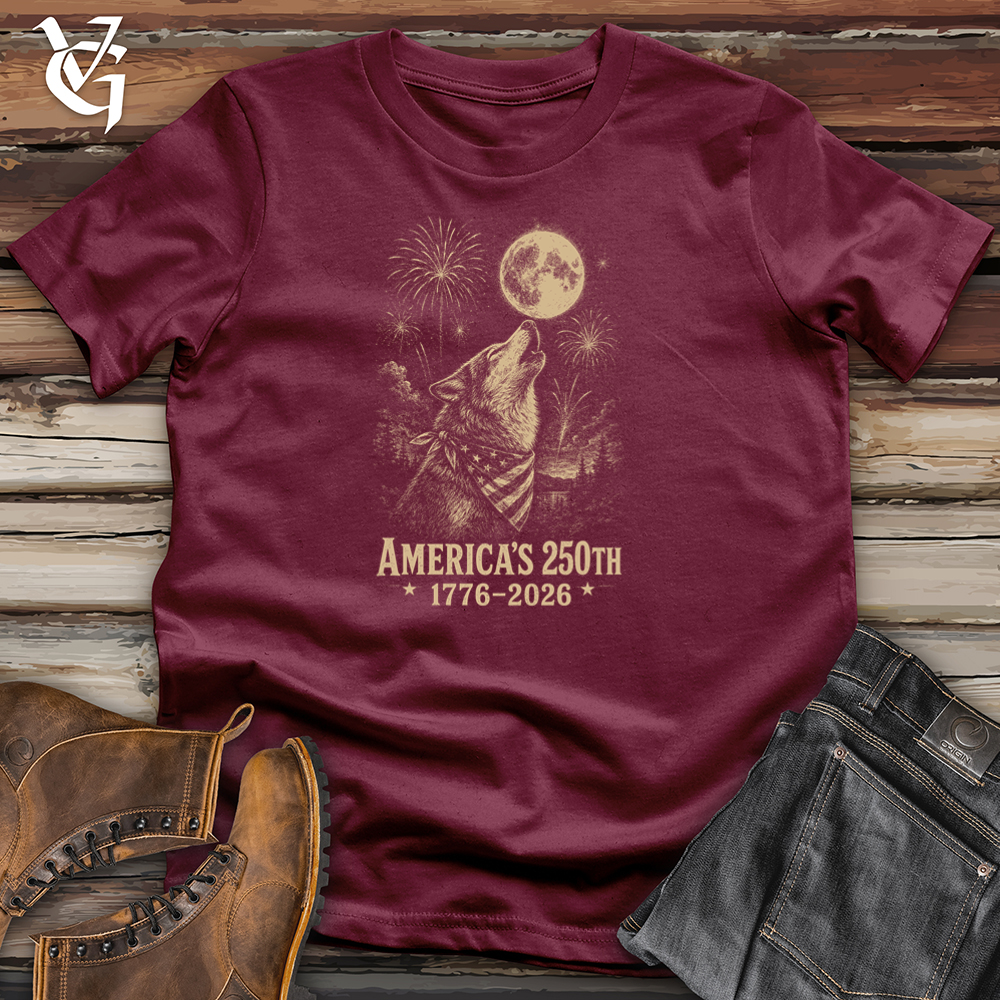 Viking Goods Wolf Howling Fireworks Softstyle Tee Maroon / L