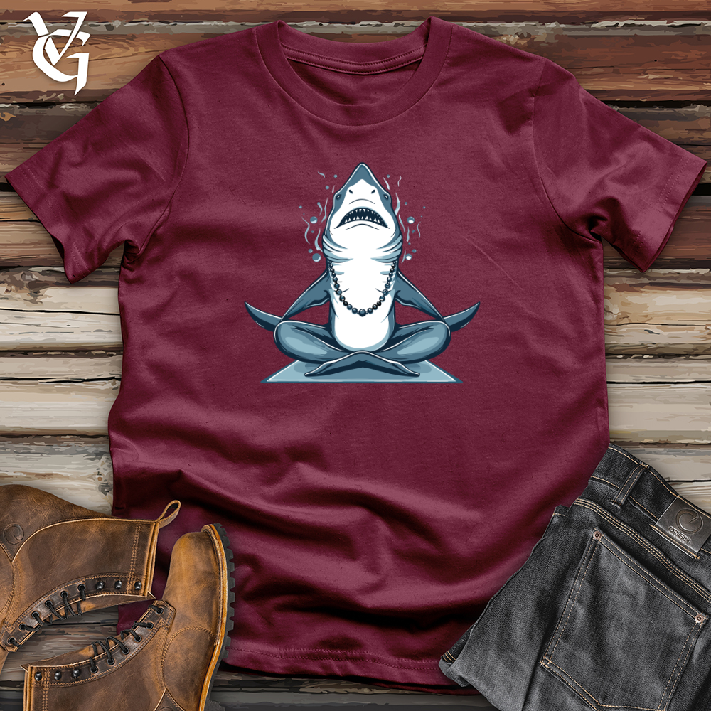 Viking Goods Zen Shark Meditation Softstyle Tee Maroon / L