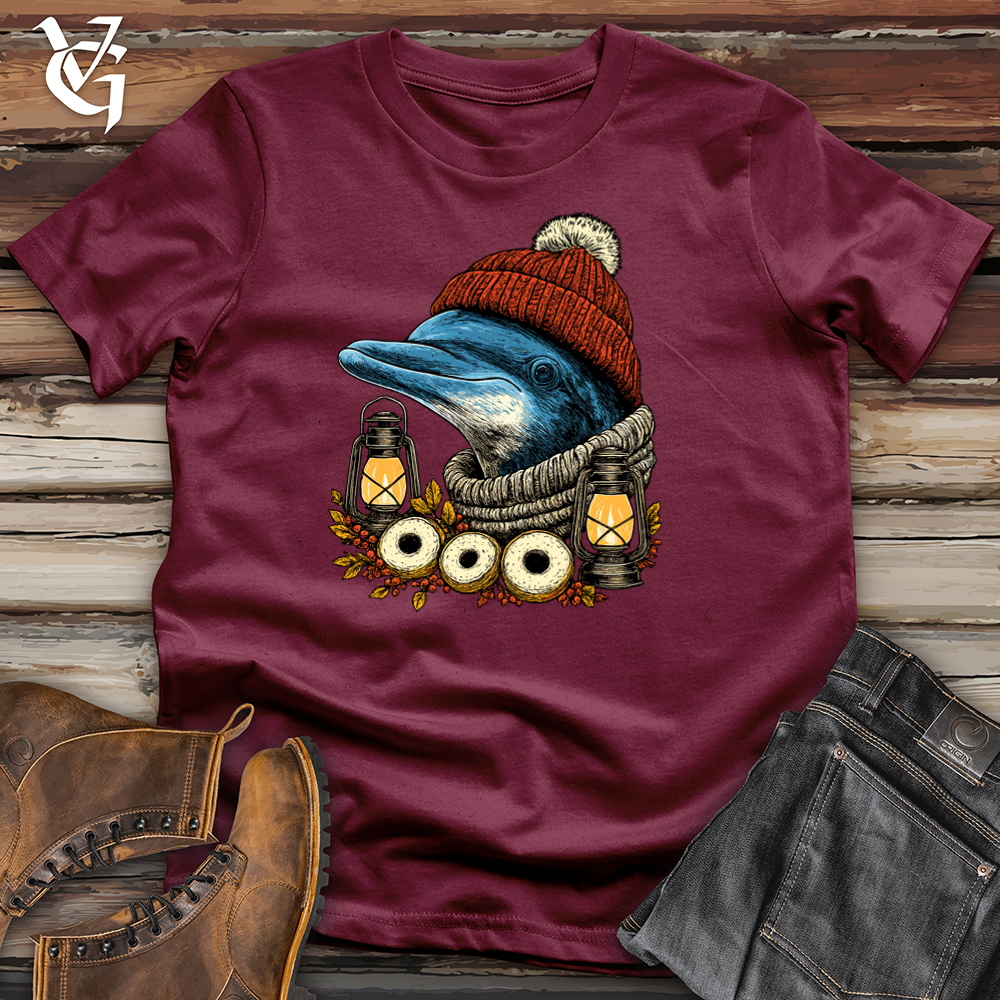 Viking Goods Autumn Dolphin Softstyle Tee Maroon / S