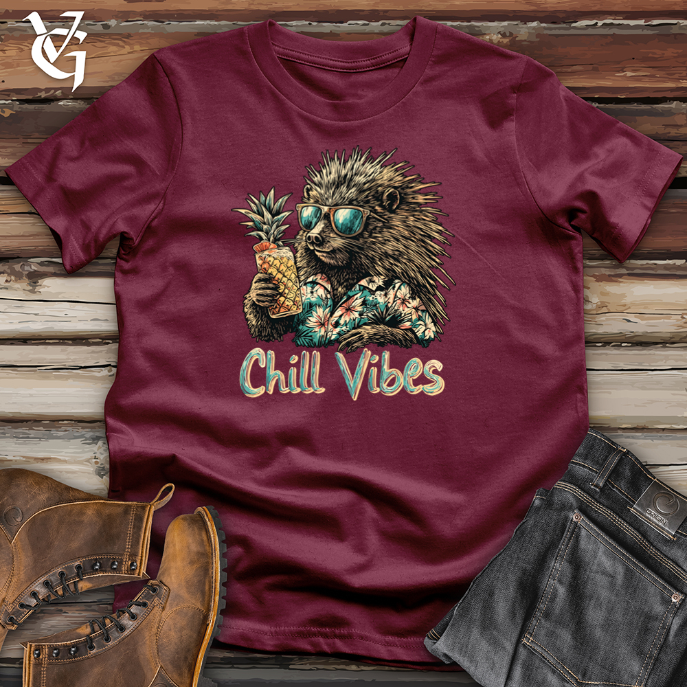 Viking Goods Chill Vibes Hedgehog Softstyle Tee Maroon / S