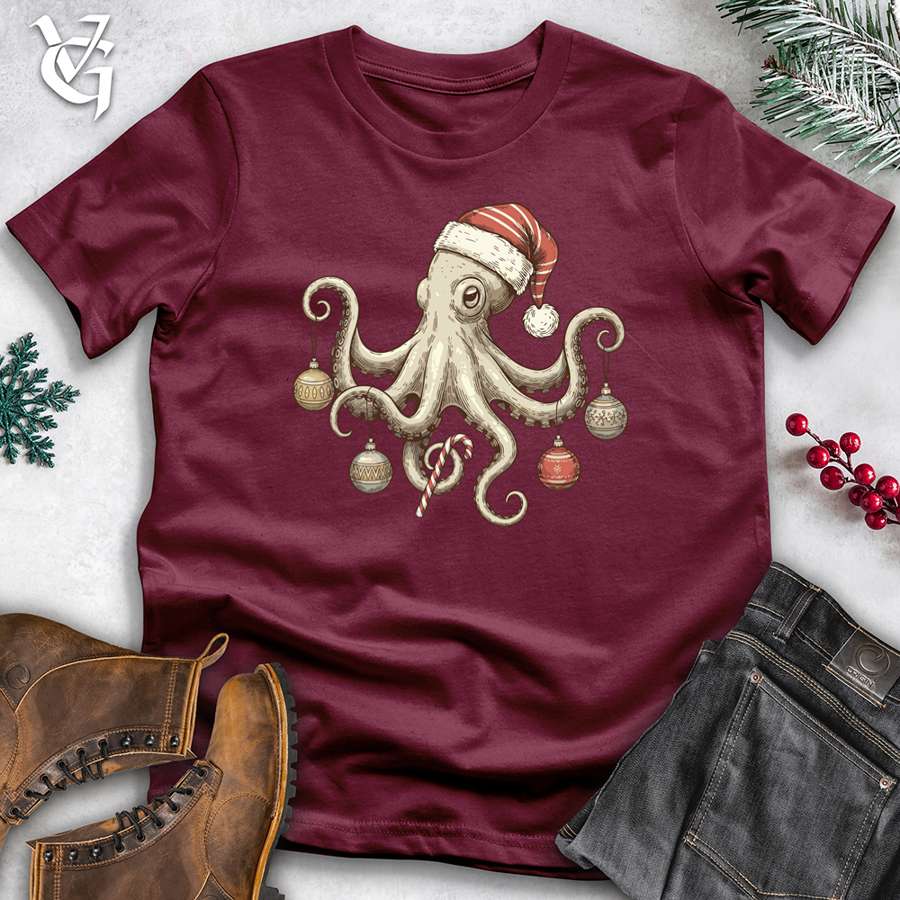 Viking Goods Christmas Octopus Softstyle Tee Maroon / S
