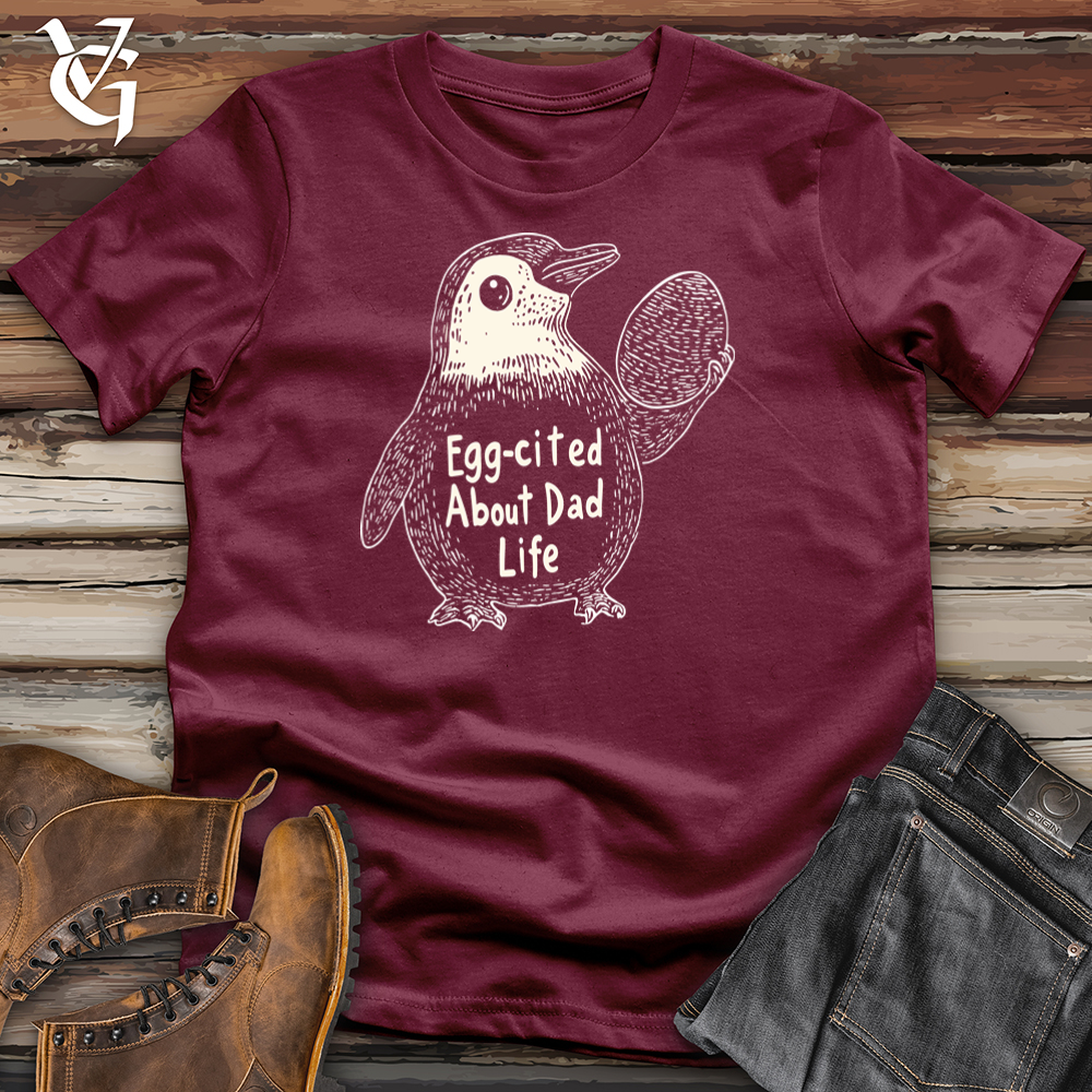 Viking Goods Egg-Cited About Dad Life Softstyle Tee Maroon / S