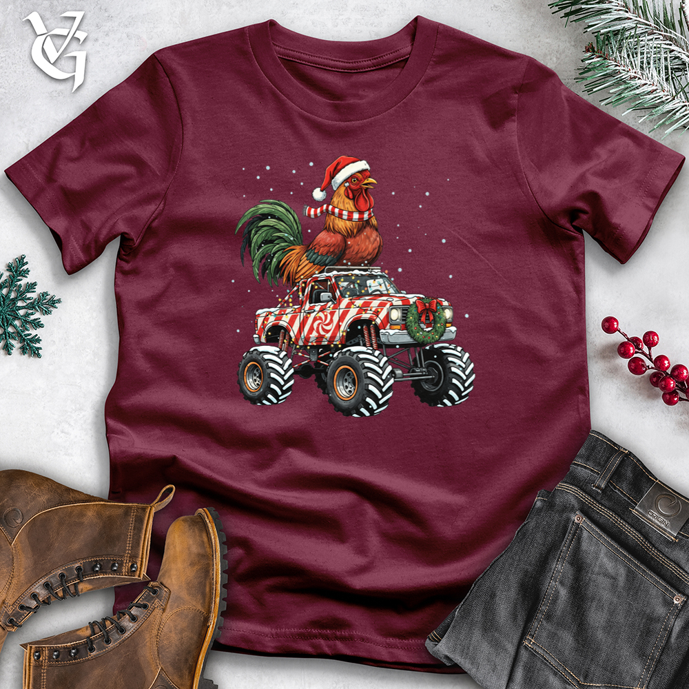 Viking Goods Holiday Chicken With Monster Truck Tee Maroon / S