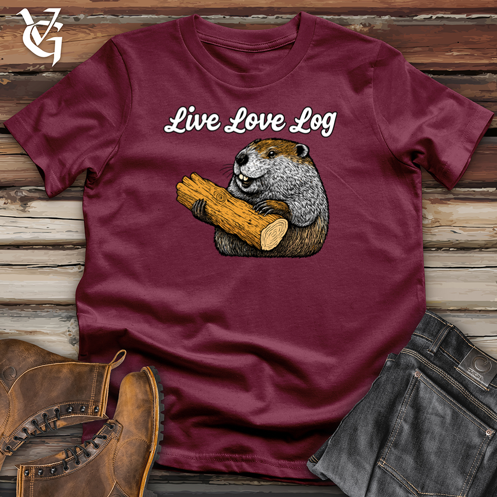 Viking Goods Live Love Log Beaver Softstyle Tee Maroon / S