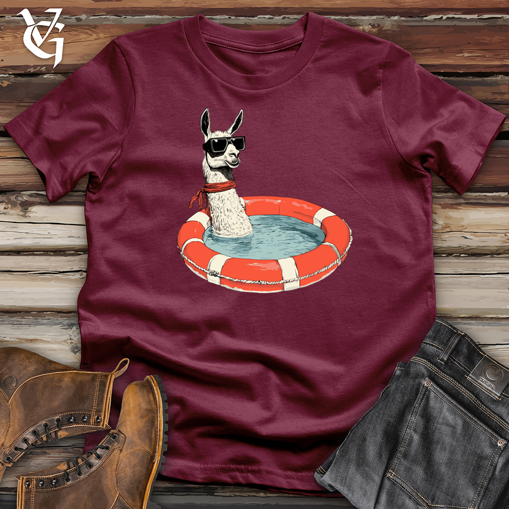 Viking Goods Llama Dressed as a Lifeguard Softstyle Tee Maroon / S