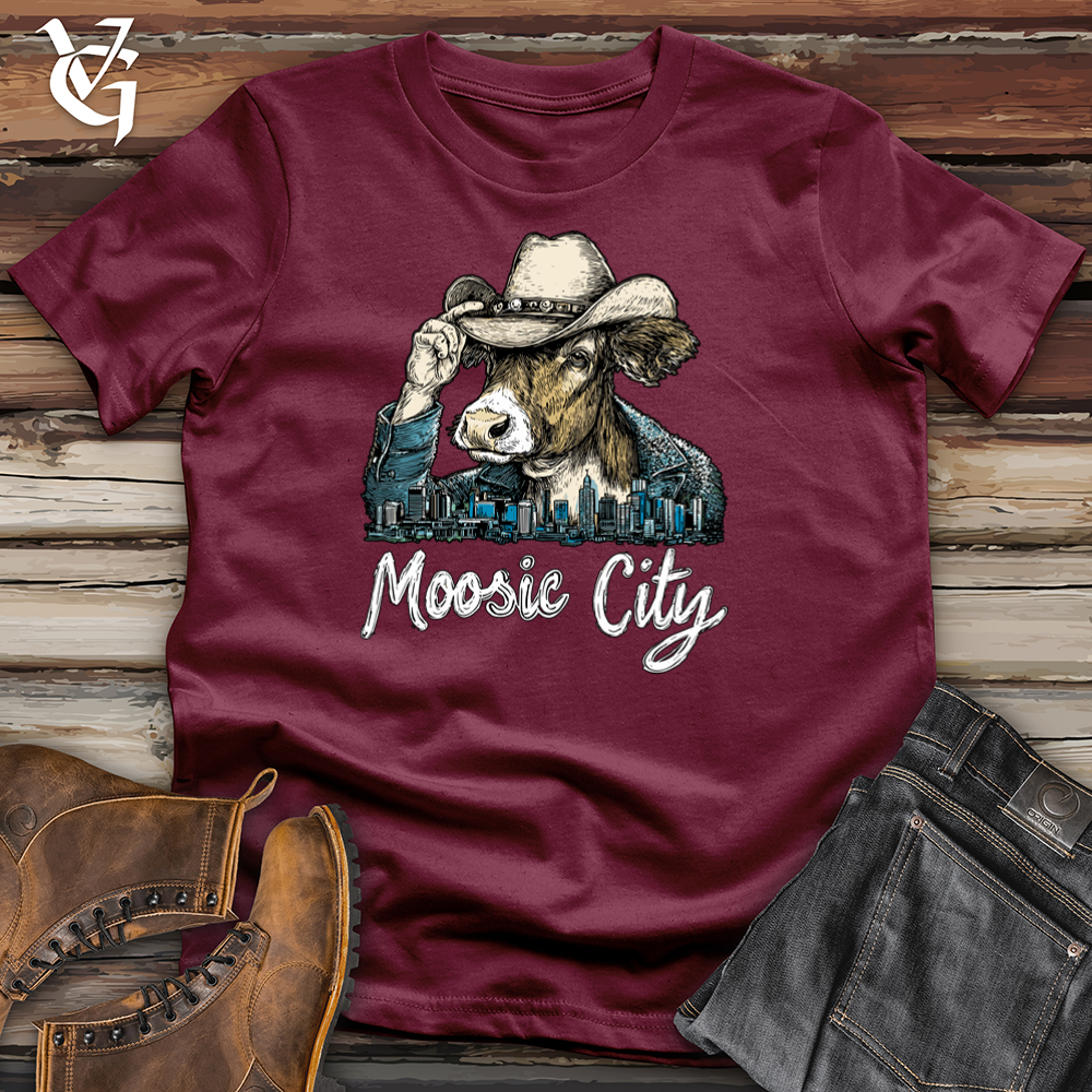 Viking Goods Moosic City Cow Softstyle Tee Maroon / S