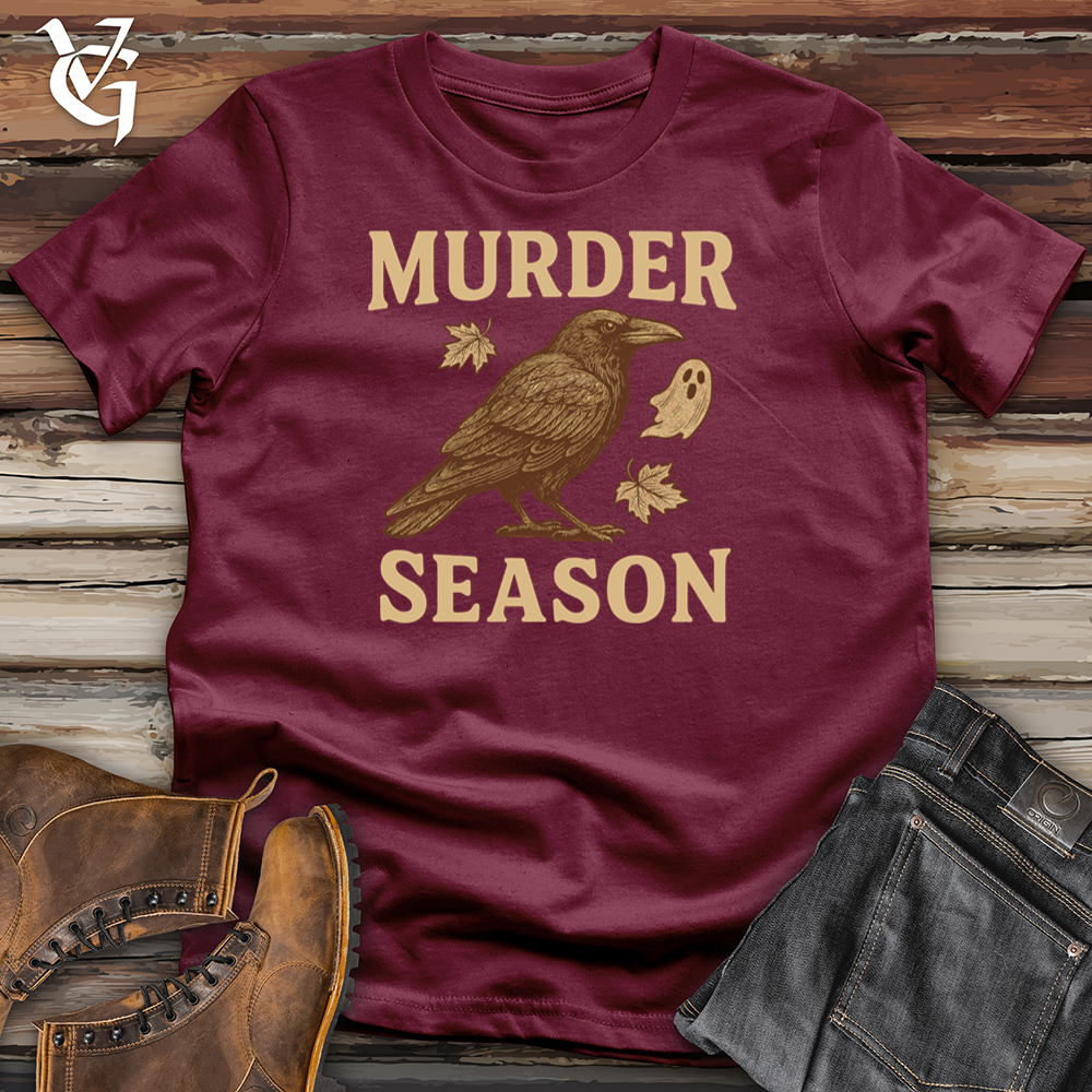 Viking Goods Murder Season Raven Ghost Softstyle Tee Maroon / S