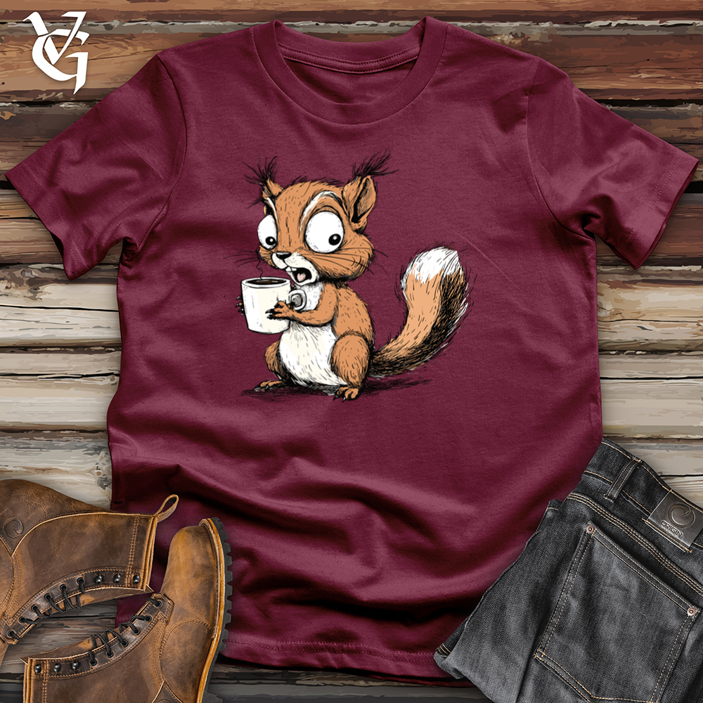 Viking Goods Over Caffeinated Squirrel Softstyle Tee Maroon / S