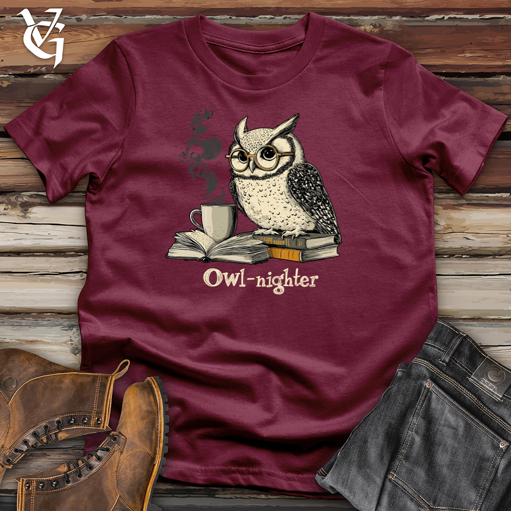 Viking Goods Owl Nighter Softstyle Tee Maroon / S