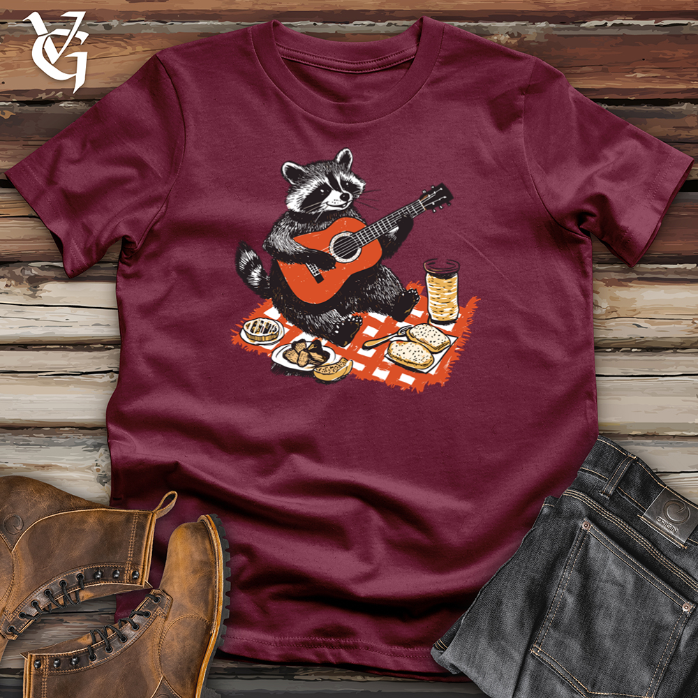 Viking Goods Raccoon Picknick Guitarist Softstyle Tee Maroon / S