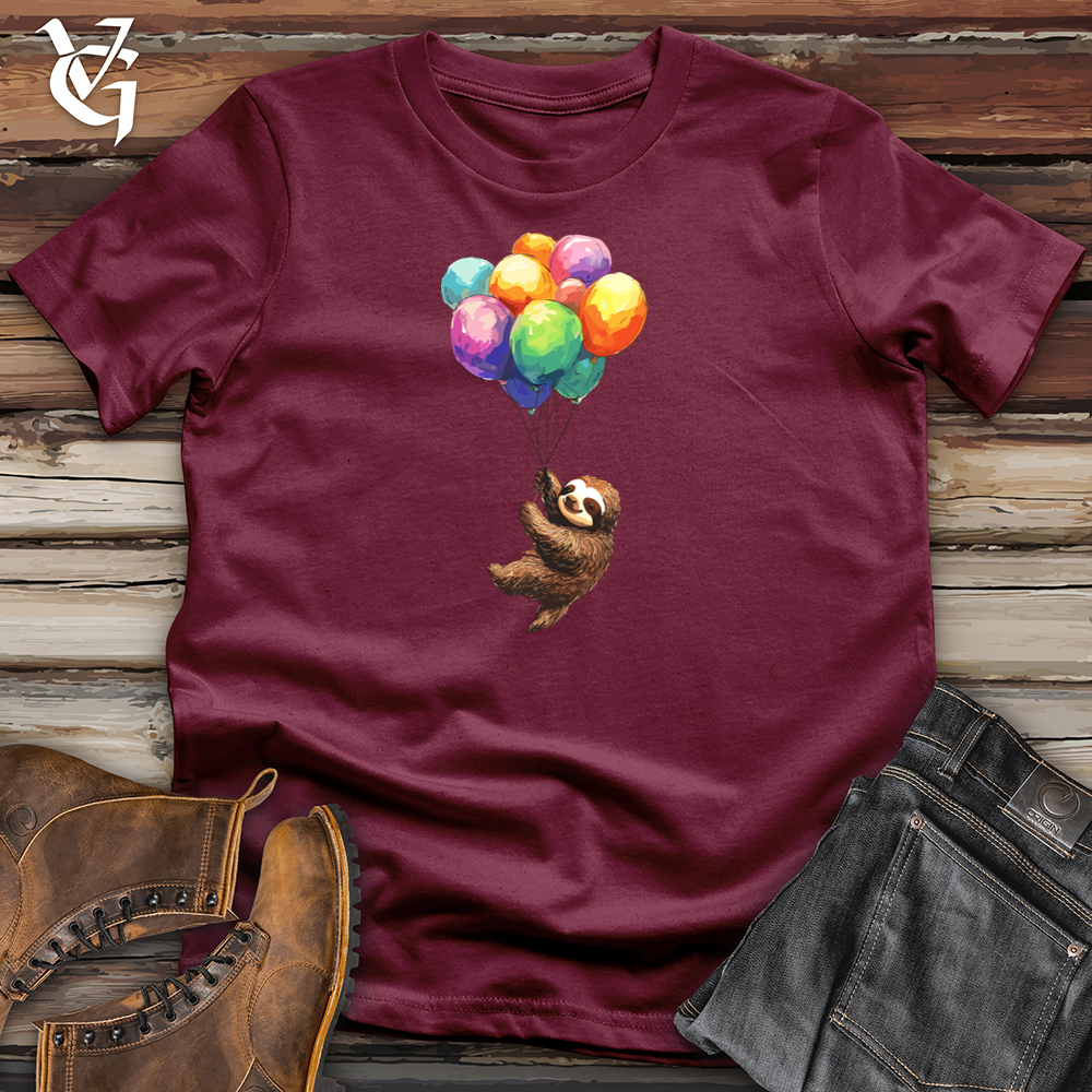 Viking Goods Sloth Balloons Softstyle Tee Maroon / S