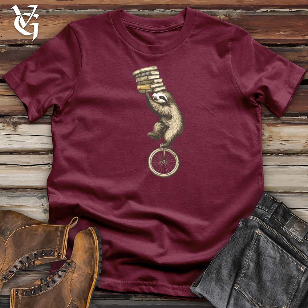 Viking Goods Sloth Unicycle Softstyle Tee Maroon / S