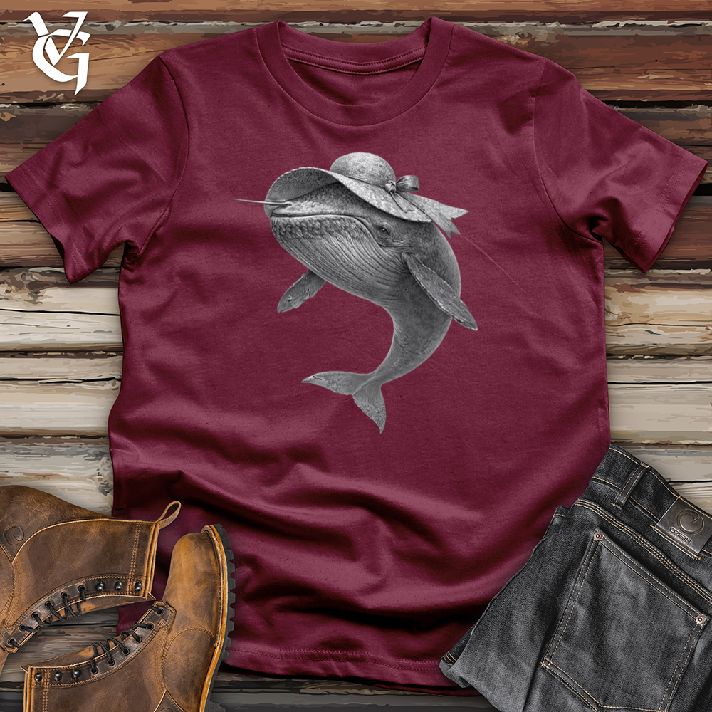 Viking Goods Whale in a Sun Hat Softstyle Tee Maroon / S