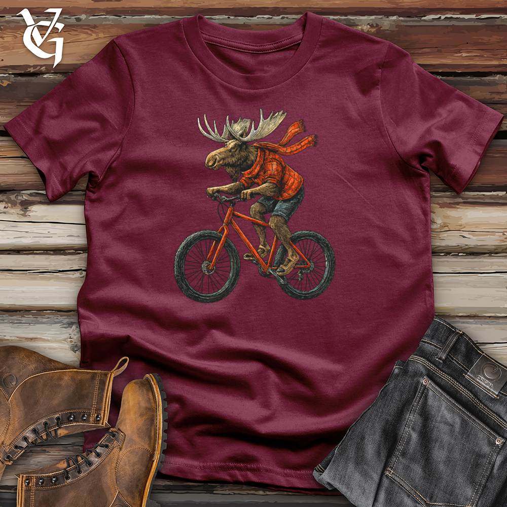Viking Goods Winter Biking Moose Softstyle Tee Maroon / S