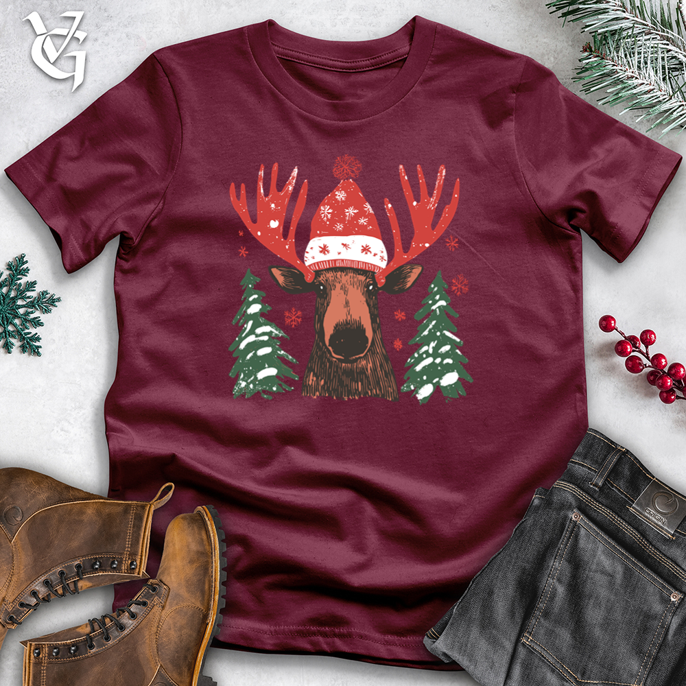 Viking Goods Merry &amp; Bright Moose Softstyle Tee Maroon / XS