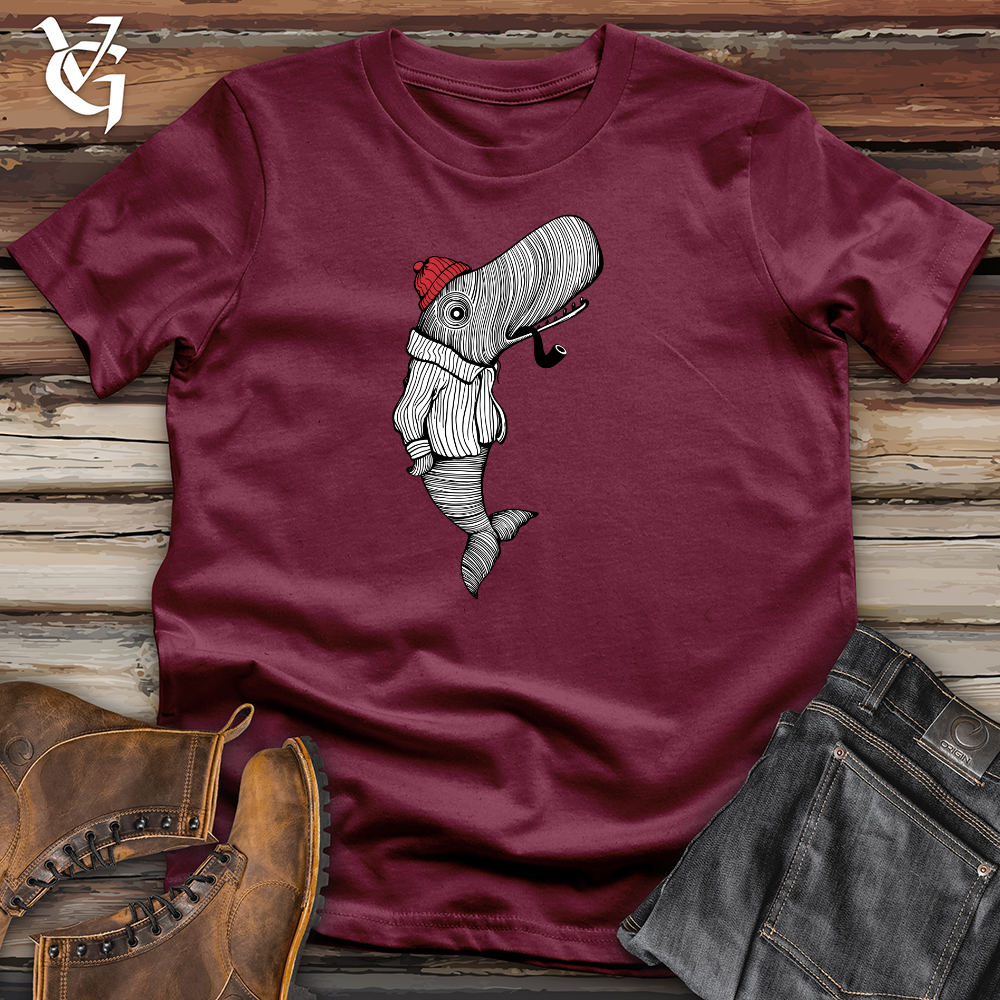 Viking Goods Whale With Pipe Softstyle Tee Maroon / XS