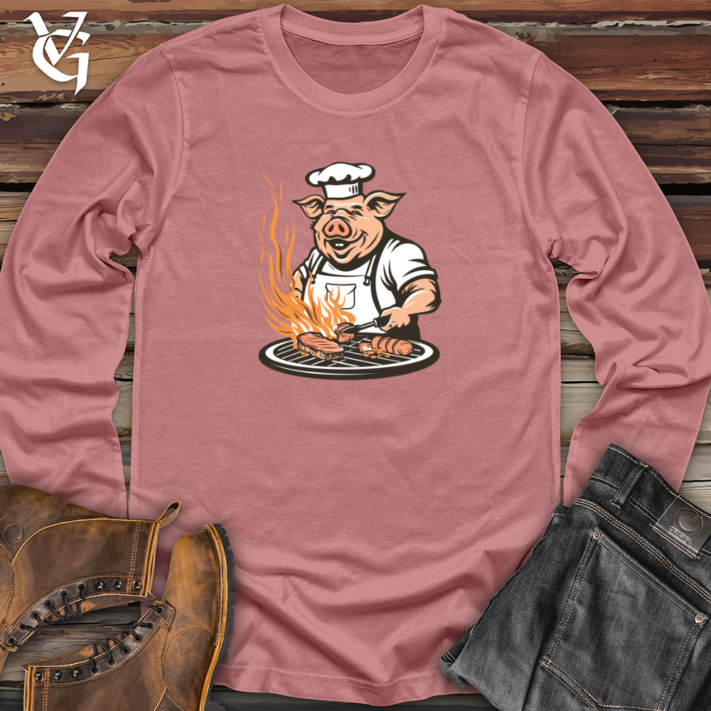 Viking Goods Grillmaster Swine Sizzle Long Sleeve Mauve / L
