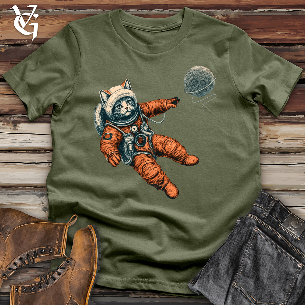 Viking Goods Astronaut Kitty Softstyle Tee Military Green / L