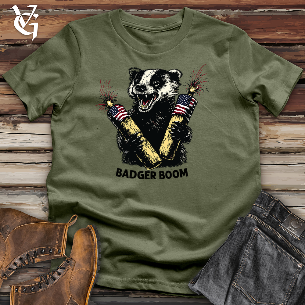 Viking Goods Badger Boom Softstyle Tee Military Green / L