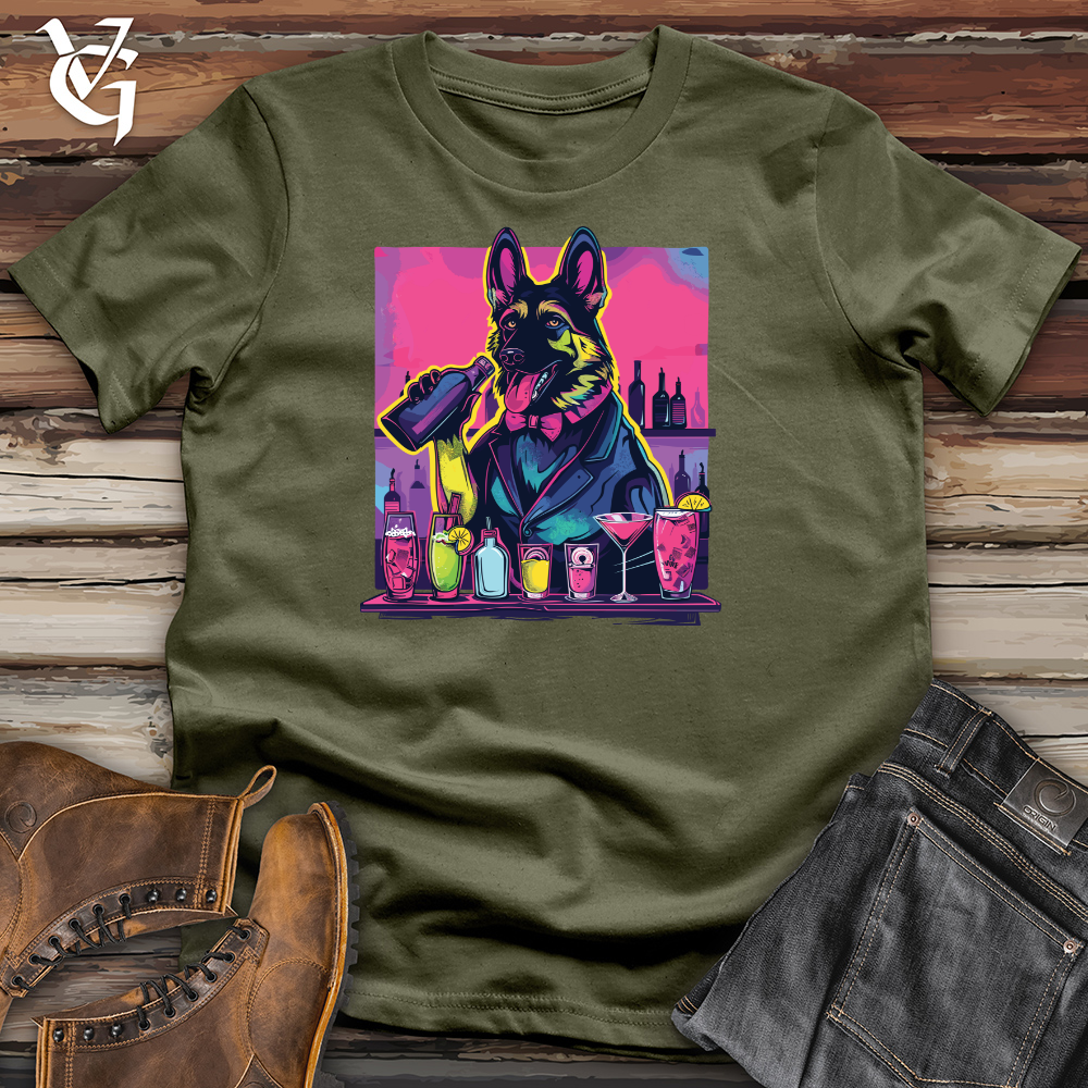 Viking Goods Bartending Shepherd Smirk Cotton Tee Military Green / L