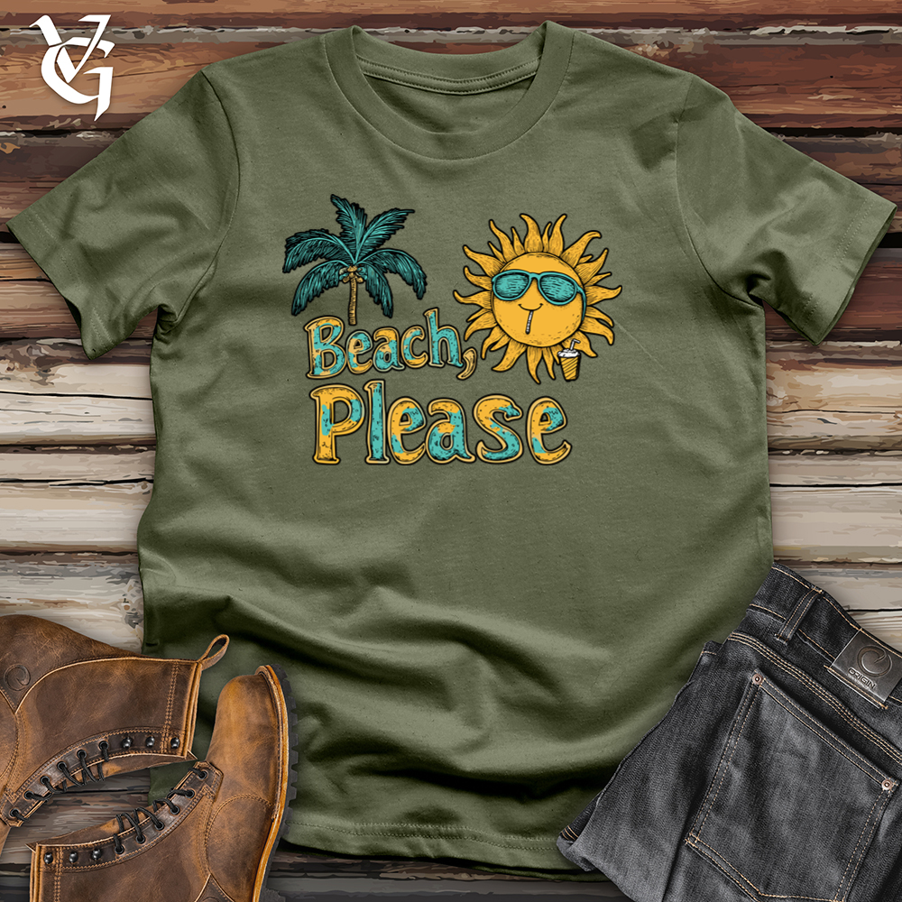 Viking Goods Beach Please Softstyle Tee Military Green / L