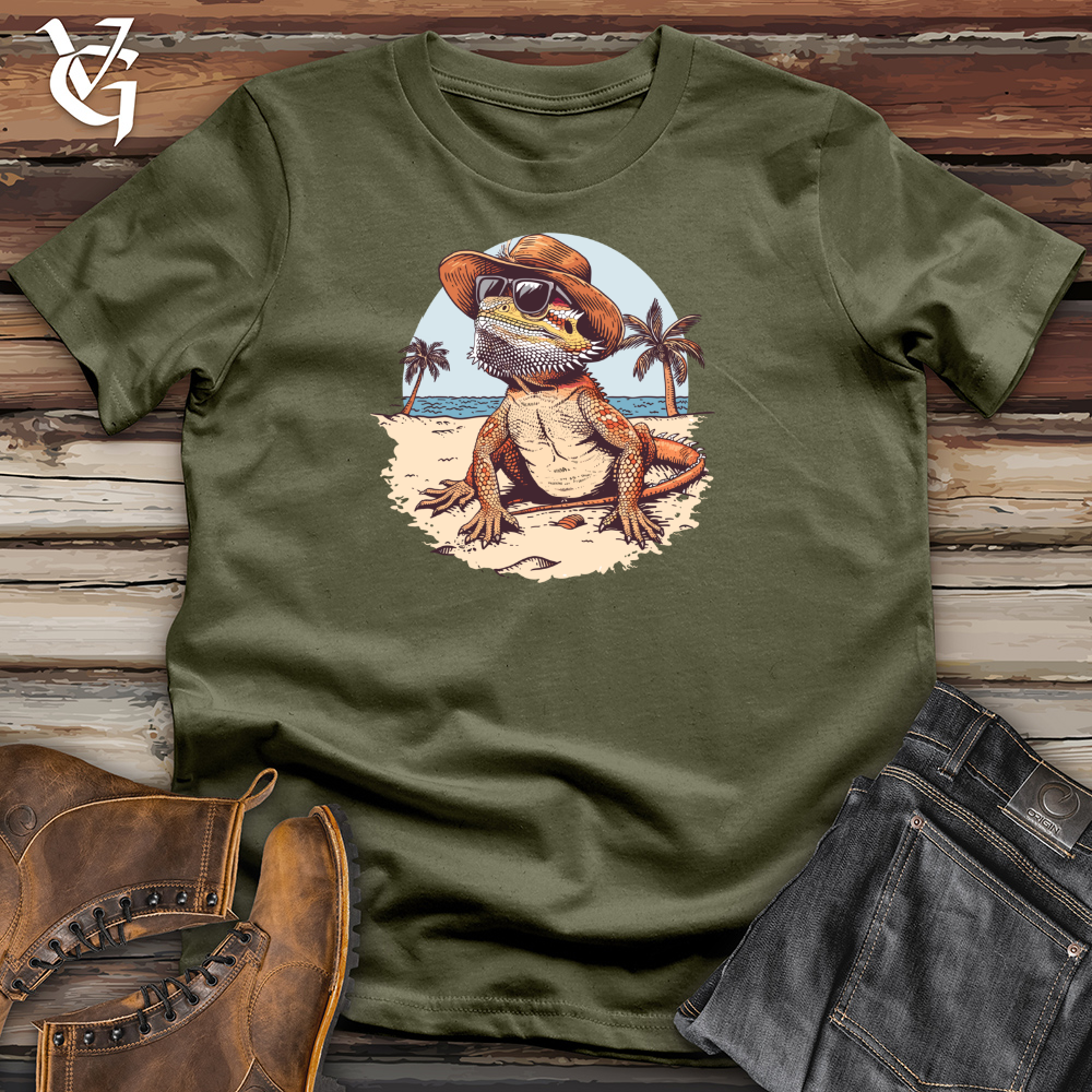 Viking Goods Beachcomber Bearded Dragon Swagger Cotton Tee Military Green / L