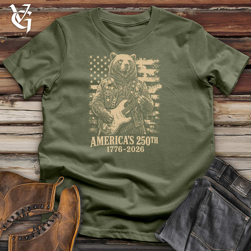 Viking Goods Bear American Guitar Softstyle Tee Military Green / L