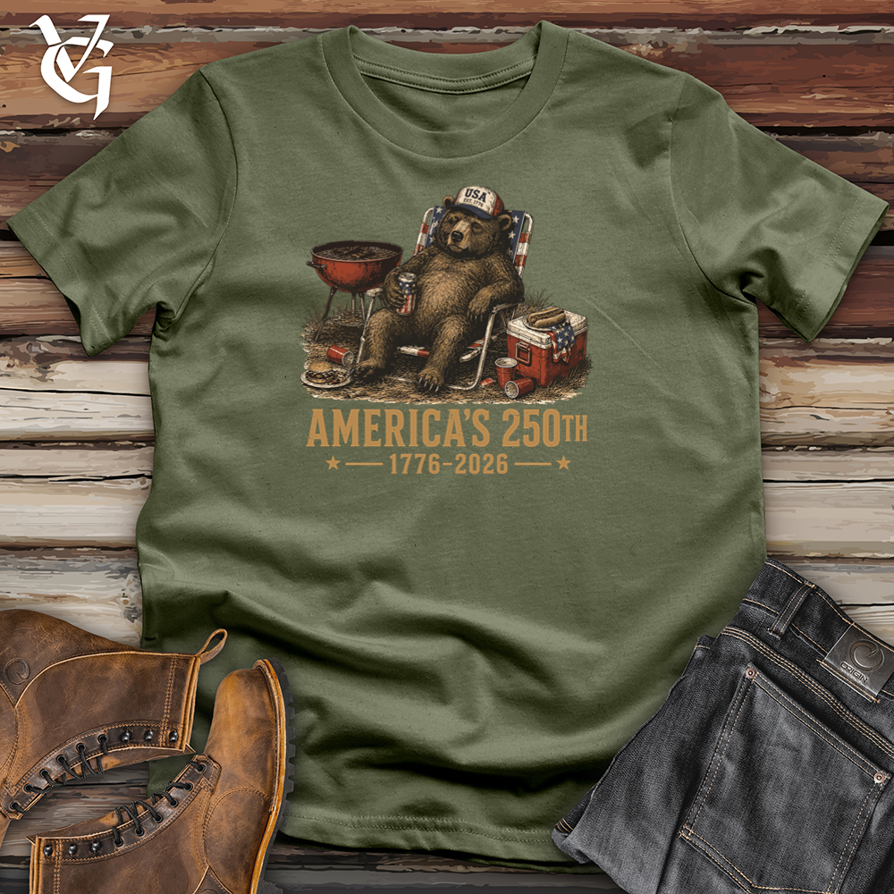 Viking Goods Bear BBQ Nap Softstyle Tee Military Green / L