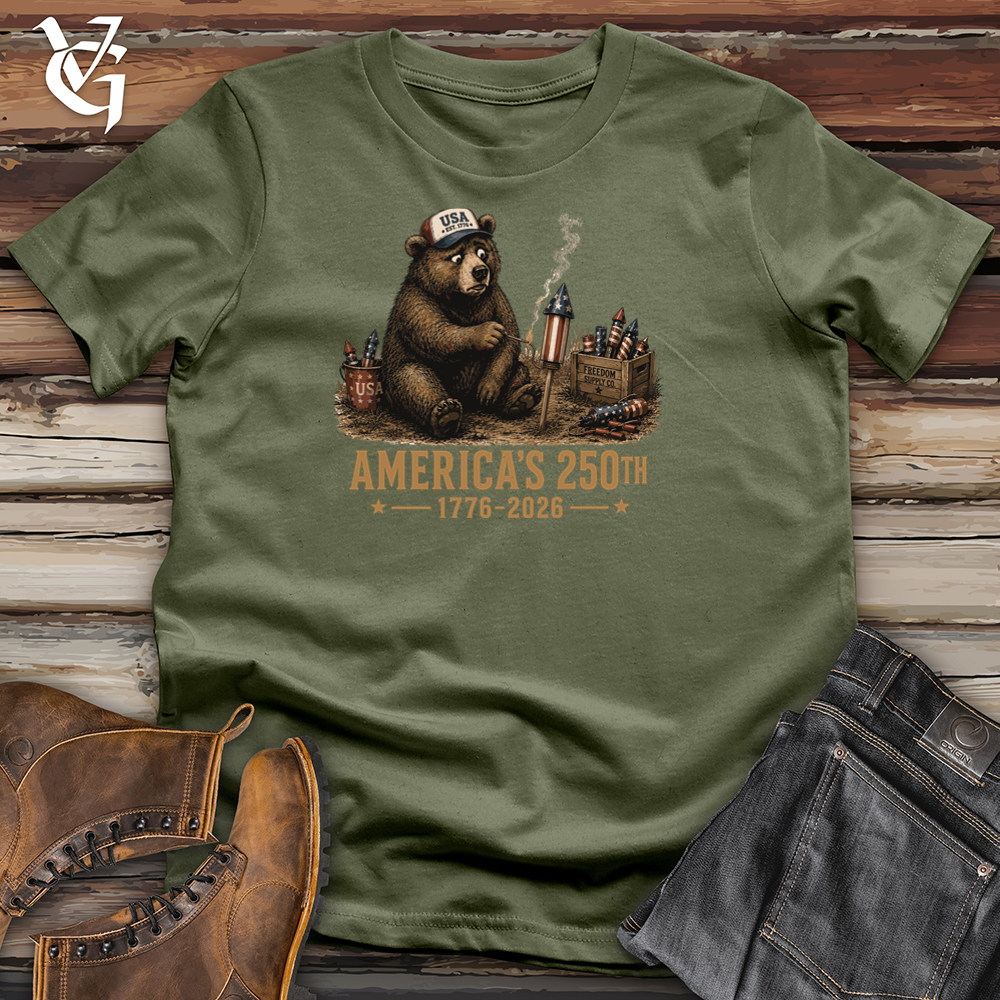 Viking Goods Bear Fireworks Softstyle Tee Military Green / L